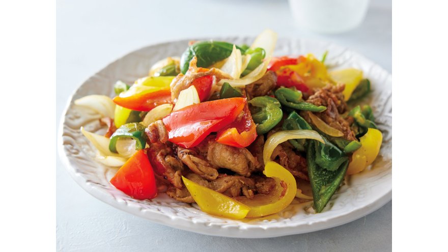 豚肉とカラフル野菜のレモンじょうゆ炒め
