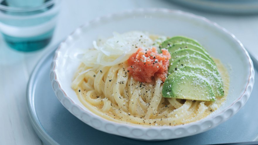 アボカド明太カルボうどん