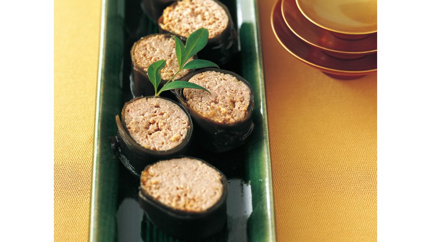 ひき肉の昆布巻き