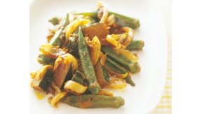 かぼちゃとオクラのカレー炒め煮
