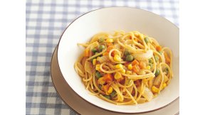 ツナとミックスベジタブルのパスタ