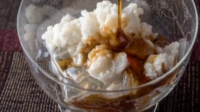 葛切りと甘酒シャーベット