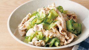 きゅうりと豚のピリ辛ごまあえ