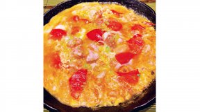 トマトと鶏肉の卵とじ