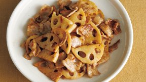 れんこんと豚肉のピリ辛炒め