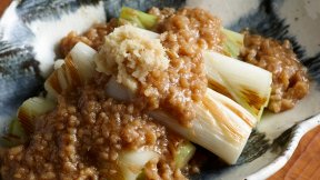 焼きねぎのしょうがそぼろあん