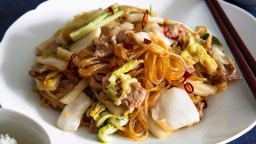 塩もみ白菜の春雨炒め