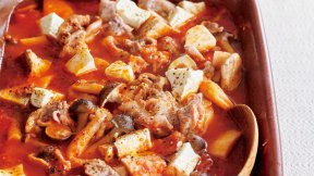 豚こまときのこのトマト煮