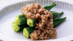 オクラのそぼろあんかけ柚子こしょう風味