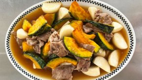 かぼちゃとかぶの肉あんかけ