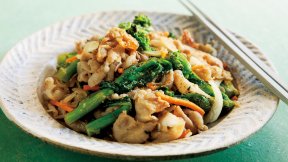 菜の花と豚肉のみそ炒め