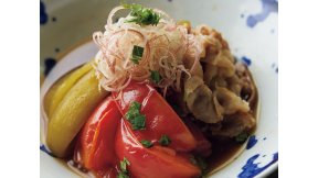 豚バラとなす、トマトのサッとすき煮