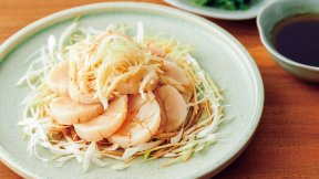 湯引き帆立てのねぎしょうが風味