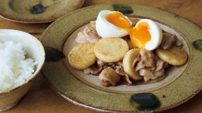 長芋と豚肉の甘辛炒め