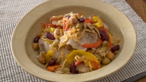 ミックスビーンズと豚肉の南蛮漬け