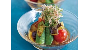 なすとオクラとトマトの焼きびたし