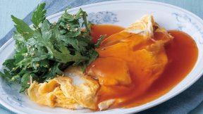 たいのオムレツ ケチャップ甘酢あん