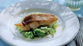 たいのムニエル 春キャベツのハーブ蒸し