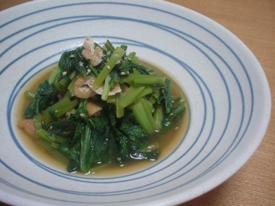 小松菜と油揚げの煮びたし