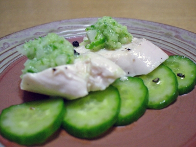 鶏ささ身のおろしきゅうりがけ