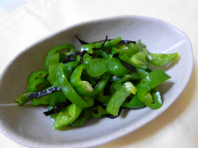 ピーマンの塩昆布漬け