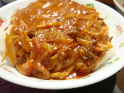 ごぼう入りハッシュドビーフ