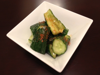 たたききゅうりのしょうが風味