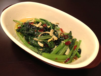 小松菜のスピードしょうが蒸し