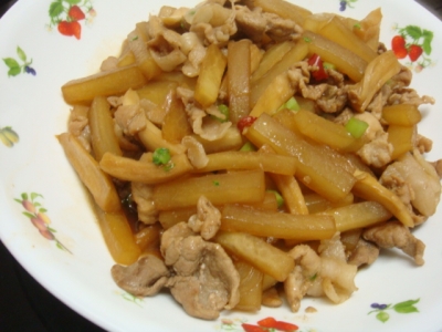 大根と豚肉のきんぴら