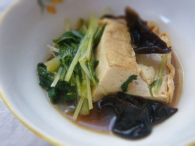 厚揚げと小松菜のうま辛煮