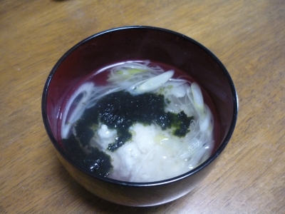 長芋とのりのスープ