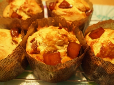 カラメル風味のさつまいもマフィン