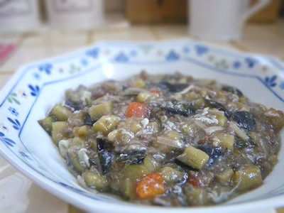 なすときのこのあんかけご飯