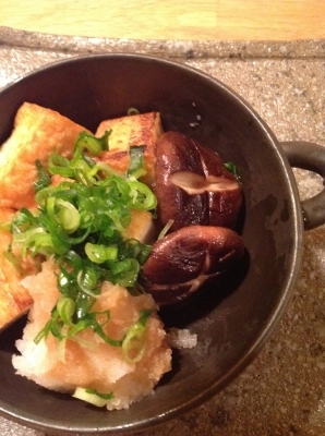 焼き厚揚げの大根おろしがけ