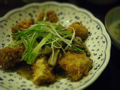 揚げなすのきのこソース