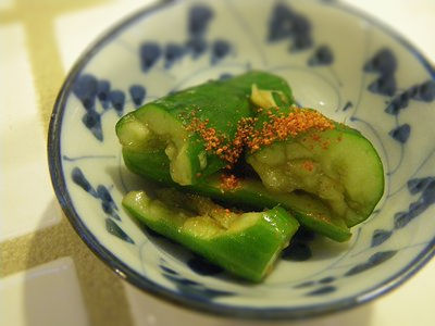 たたききゅうりのしょうが風味