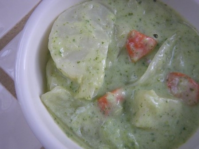 かぶの葉たっぷりグリーンシチュー