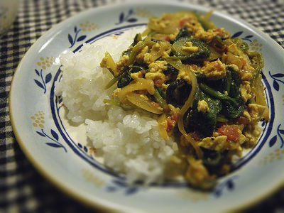 豆腐とほうれん草のカレー