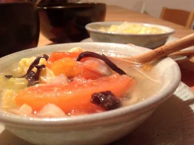 白菜の三色スープ