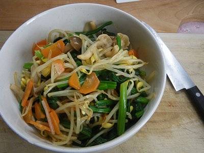 フライパン焼きビビンバ