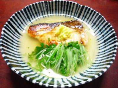 水菜とぶりのあんかけ