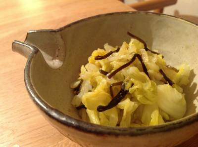 キャベツの昆布茶あえ