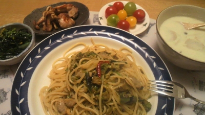 ふきのとうのスパゲッティ