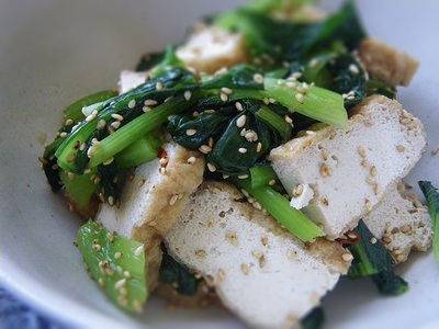 小松菜と厚揚げのナムル