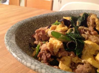 豚肉ときくらげの卵炒め