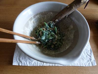 ほうれんそうとしめじの白あえ