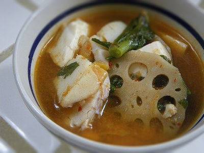 れんこんとたらのキムチチゲ