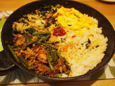 フライパン焼きビビンバ