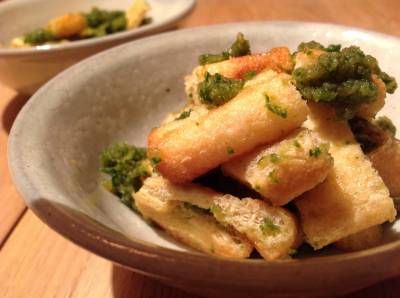 油揚げのみどり酢あえ