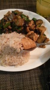 なすと鶏肉のドライカレー